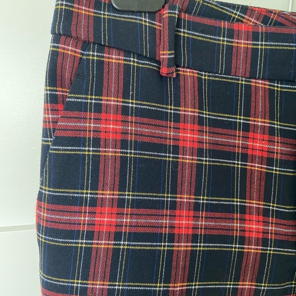 Zara Red and Black Plaid Cropped Pants. Size 4 Professional or fun. - Picture 4 of 12